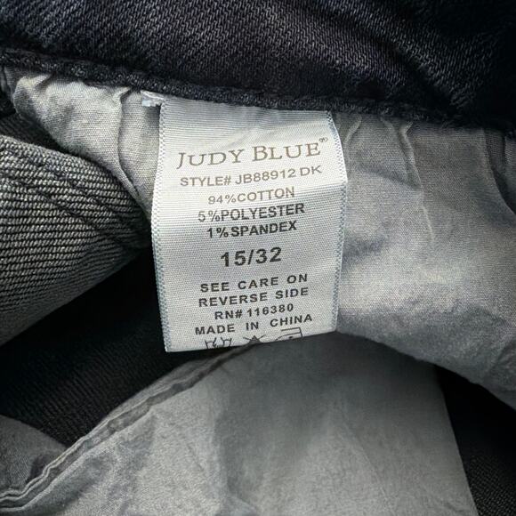 Judy Blue Womens Straight Fit Jeans Size 15/32 Button Fly Stretch Raw Hem - Picture 4 of 12
